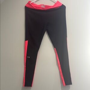 Under Armour Black Leggings with Neon Pink Accents